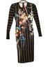 Clover Canyon Floral Stripes Multi Color Black Cocktail Dress Size S - photo 2