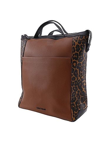 Cole Haan Cole Haan Grand Ambition 3-Way Tote Bag, Leopard Print, Calfskin, Brown/Black, 3-Way, A4 Size, Zipper, Unisex (view 2)