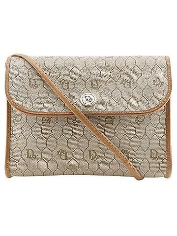 Christian Dior Christian Dior Honeycomb Pattern Shoulder Bag, Vintage PVC, Beige, Magnetic Closure, Women's. (view 1)