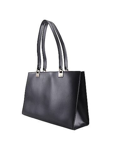 Salvatore Ferragamo Salvatore Ferragamo Gancini Tote Bag BP-21 0137 Calfskin Black A4 Magnetic Closure Women's (view 2)