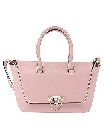 Valentino Garavani Demilune Flap Satchel Leather Pink Leather Handbag (view 1)