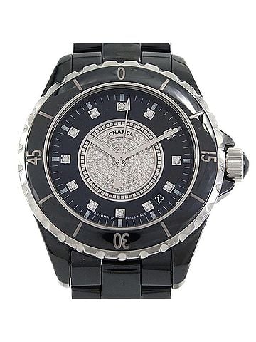 Chanel Chanel J12 38mm Ceramic 12P Center Pave H1757 Automatic Watch (view 1)
