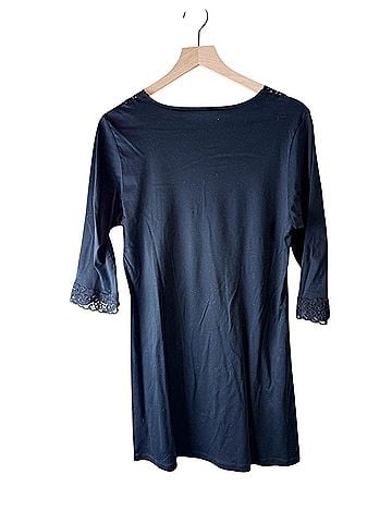 Hanro of Switzerland Moments Lace Trim Nightgown  Long Sleeve Jersey (view 2)