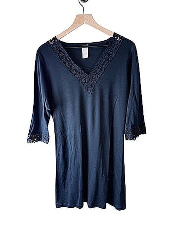 Hanro of Switzerland Moments Lace Trim Nightgown  Long Sleeve Jersey (view 1)
