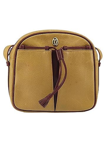 Cartier Tasseled Must De  Crossbody Bag Leather Yellow Leather Shoulder Bag Bag (view 1)