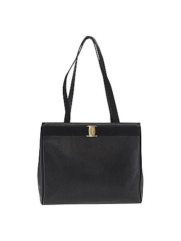 Salvatore Ferragamo Vara Tote Leather Black Leather Tote Bag Bag (view 1)