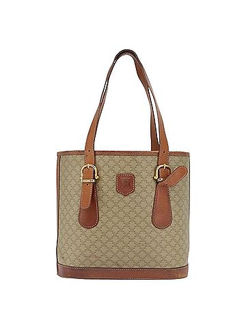 Céline Vintage Macadam Tote Bag Canvas And Leather Beige Canvas Tote Bag Bag (view 1)