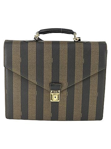 Fendi Vintage Pequin Briefcase Bag Coated Canvas Brown Canvas Briefcase Bag (view 1)