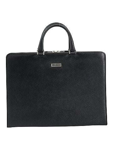 Burberry Vintage Briefcase Leather Black Leather Briefcase Bag (view 1)