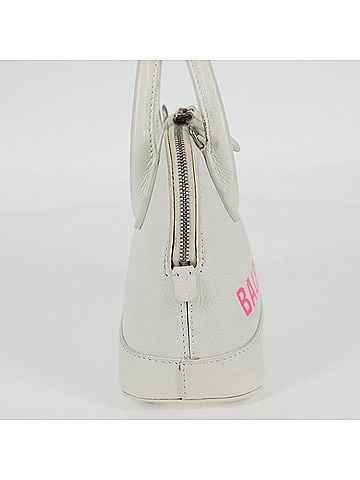 Balenciaga Logo Ville Bag Leather White Leather Handbag (view 2)