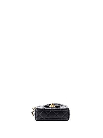 Chanel Kelly Top Handle Shopping Bag Quilted Shiny Aged Calfskin Nano (view 2)
