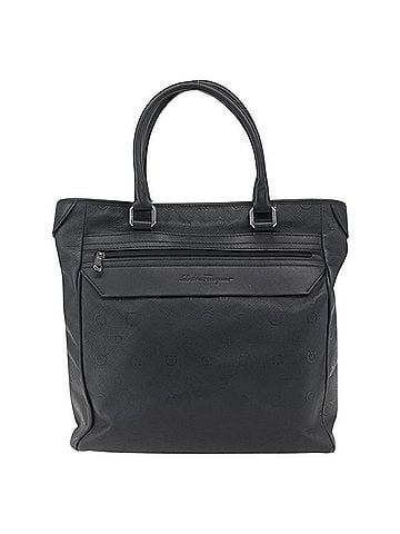 Salvatore Ferragamo Vintage Tote Bag Leather Black Leather Tote Bag Bag (view 1)