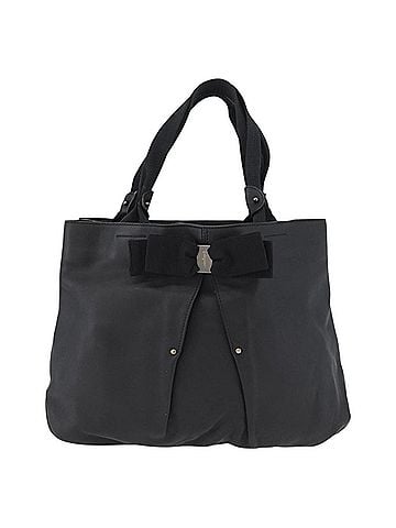 Salvatore Ferragamo Vala Tote Leather Black Leather Tote Bag Bag (view 1)