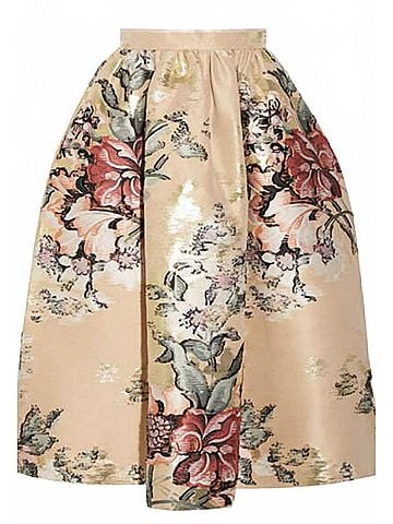 Fendi Metallic Floral Jacquard Midi Skirt (view 1)