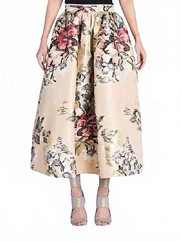 Fendi Metallic Floral Jacquard Midi Skirt (view 2)