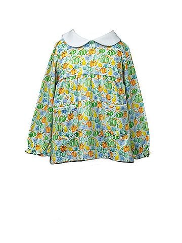 The Proper Peony Girl's Pumpkin Mix Long Sleeve Tunic Top (view 1)