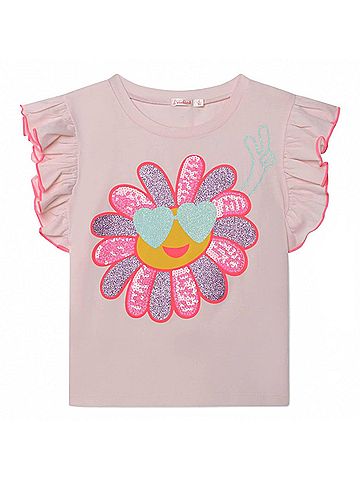 Billie Blush Flower Print Flouny Sleeve Tee (view 1)