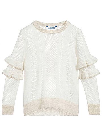 Mayoral Girl's Ruffle Sleeve Shimmer Sweater (view 1)