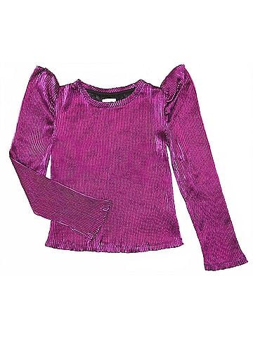 Mia Girls' Long Sleeve Metallic Puff Sleeve Top (view 1)