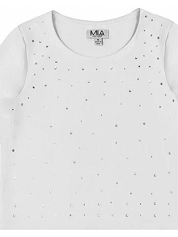 Mia Girls' Glam Rhinestone Long Sleeve Top (view 2)