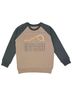 Tiny Whales Print Brown Boys' Explore Raglan Sweatshirt Size 7 - photo 1