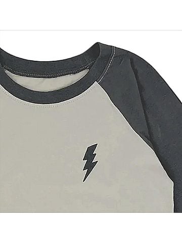 Tiny Whales Boy's Bolt Long Sleeve Raglan Tee (view 2)
