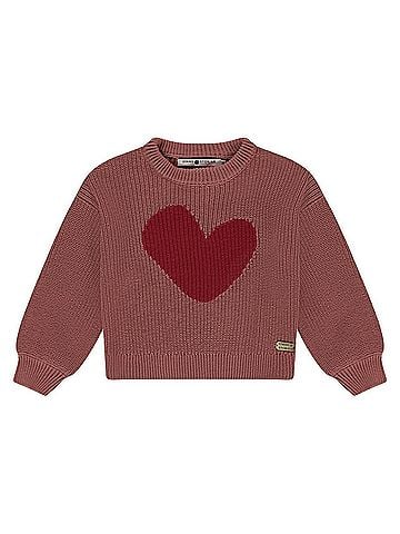 Babyface Girl's Intarsia Heart Knitted Pullover (view 1)