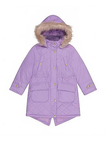 London Fog Girls Zip-Front Mid Cinch Quilted Parka With Fur Trimmed Hood (view 1)