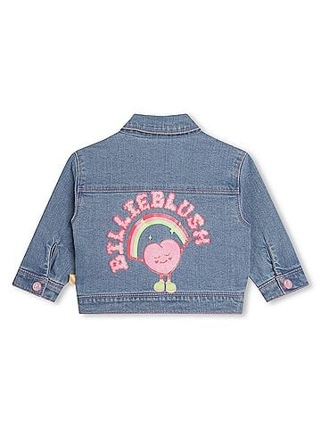 Billie Blush Baby Girls Logo Graphic Denim Jacket (view 2)