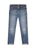 DL1961 Solid Blue Twilight Hour Distressed Harper Boyfriend Jeans Size 14 - photo 1