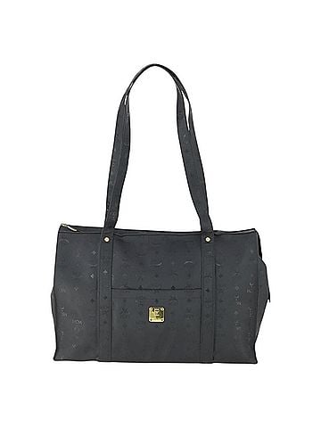 MCM Vintage Visetos Tote Bag Canvas Black Canvas Tote Bag Bag (view 1)