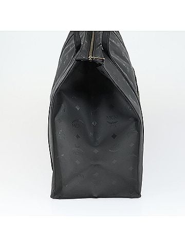 MCM Vintage Visetos Tote Bag Canvas Black Canvas Tote Bag Bag (view 2)