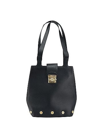 Salvatore Ferragamo Vintage Tote Bag Leather Black Leather Tote Bag Bag (view 1)