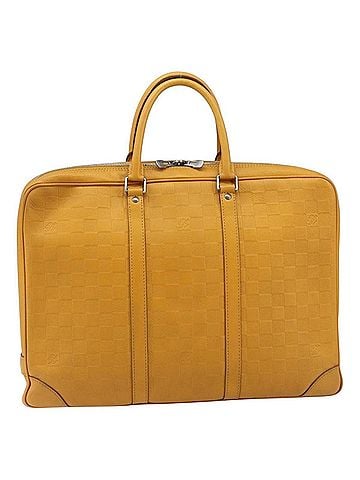Louis Vuitton Porte-Documents Voyage Briefcase Damier Infini Leather Yellow Leather Briefcase Bag (view 1)