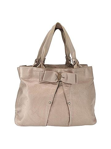 Salvatore Ferragamo Vala Tote Leather Beige Leather Tote Bag Bag (view 1)