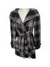 Express Plaid Black White Coat Size S - photo 6