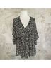 Lost Ink 100% Polyester Floral Black Short Sleeve Top Size 2X - photo 4