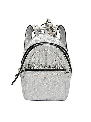 Fendi Fendi Selleria With Key Ring 7AR471 Men,Women Leather Pouch Silver (view 1)