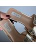 Steven New York Animal Print Gold Sandals Size 7 1/2 - photo 3