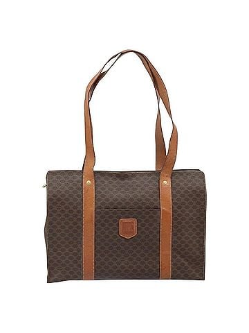 Céline Vintage Macadam Handbag Canvas And Leather Brown Canvas Tote Bag Bag (view 1)