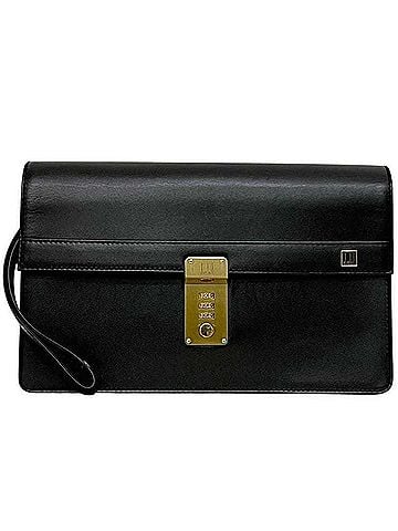 Dunhill Dunhill Second Bag ec-25135 Black Oxford Calf Leather 11 Flap Number Lock Strap Cowhide Self-Standing Handbag Men's (view 2)