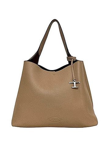 Tod's Tod's T-Timeless Micro Tote Bag f-25298 Beige Leather One-Handle T-Metallic Charm Women's (view 2)