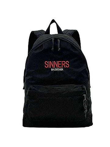 Balenciaga Balenciaga Backpack ec-25177 Black 459744 1000 Z 535269 Canvas Leather BALENCIAGA Stitch Embroidery Men's Women's Rucksack (view 1)