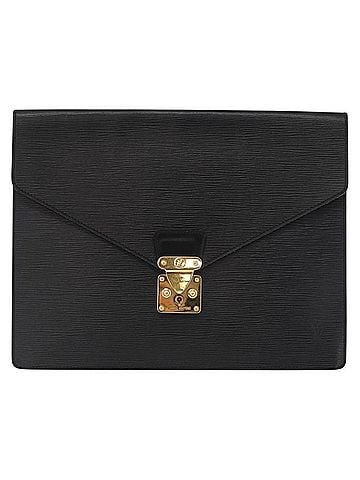 Louis Vuitton Porte-Documents Senateur Bag Epi Leather Black Leather Briefcase Bag (view 1)