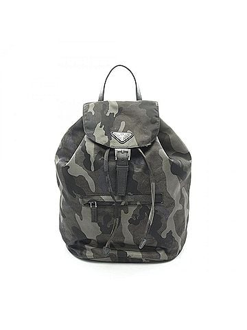 Prada Prada TESSUTO CAMOUFL Backpack/Handbag, Nylon & Saffiano Leather, Women's, Green/Multicolor, BZ0032 (view 1)