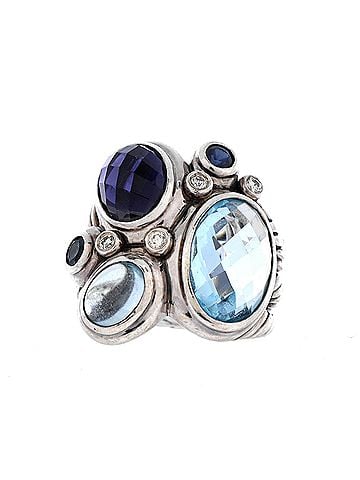 David Yurman Multistone Mosaic Ring Sterling Silver with Gemstones and Diamonds (view 1)
