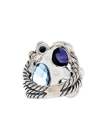 David Yurman Multistone Mosaic Ring Sterling Silver with Gemstones and Diamonds (view 2)