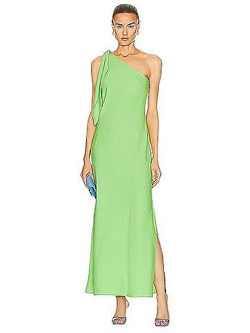 Cult Gaia Kamila One Shoulder Fern Green Cocktail Dress (view 1)