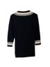 Tory Burch 100% Merino Stripes Black Gray Blue Pullover Sweater Size S - photo 2