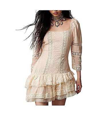 LoveShackFancy Shania Dress in Nougat Cocktail Dress (view 1)